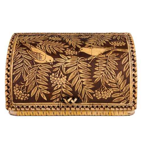Birch Bark Bread Box Russian Natural Hand Carved Anti Mold Bread Keeper 10"x8" - Picture 7 of 9