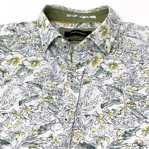 Camisa Guide London Talla Mediana M Manga Larga Para Hombre Blanca Verde Algodón Elástico - Imagen 7 de 11