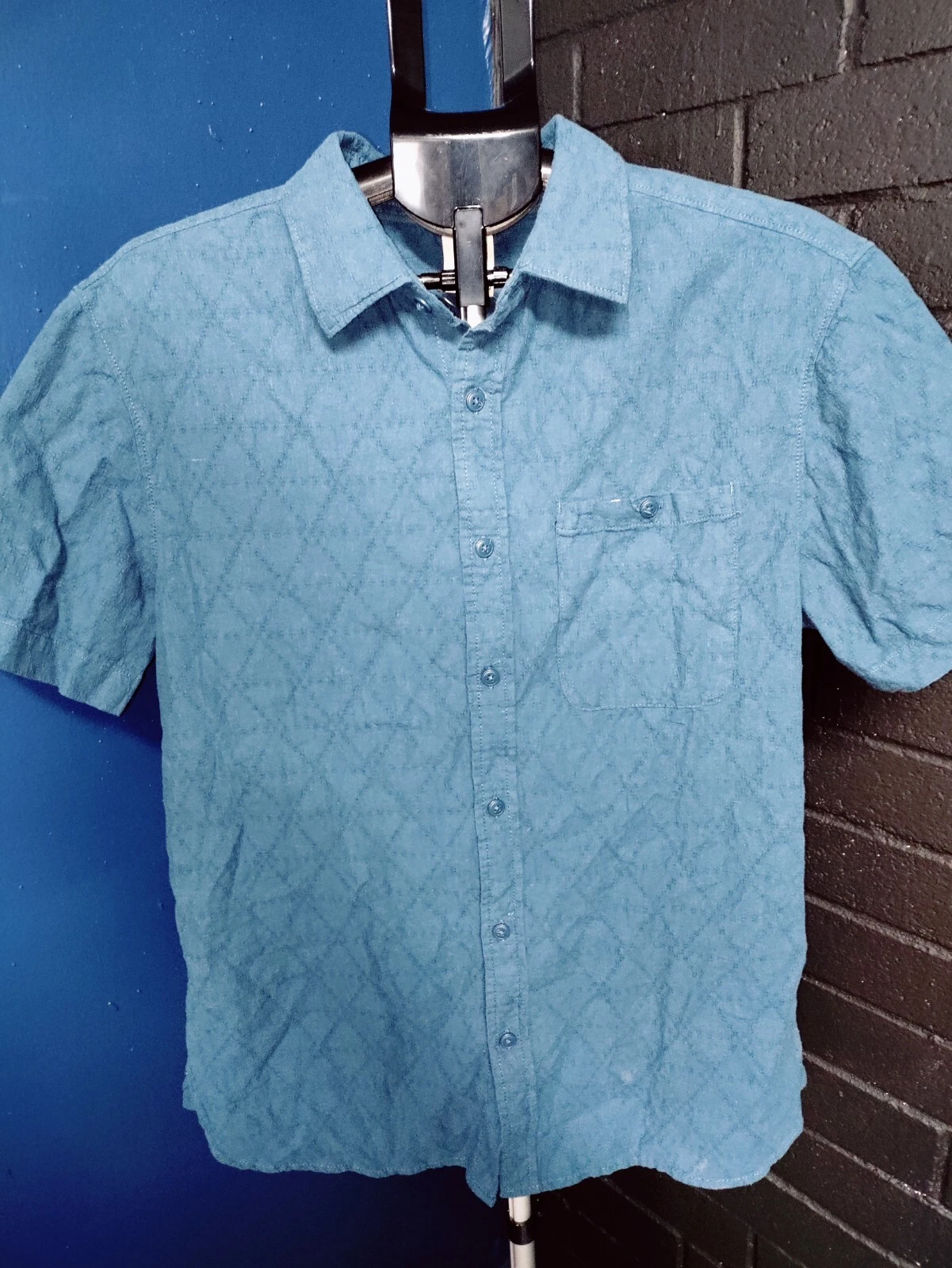 New The North Face Loghill Jacquard Short Sleeve Hiking Shirt Mens Size Medium