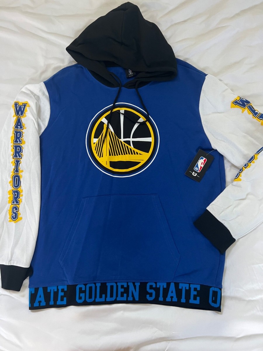 🔥NBA Men's Golden State Warriors Basketball Hoodie Extra Large Blue Yellow  NWT