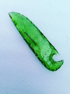 Green Amethyst Glass Knife Hand Knapped Crystal Stone Blades Dagger 5.5-6 Inches