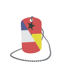 Dog Tag Flag Bunting Guinea-Bissau-France Dog Tag Aluminium 30 x 50mm