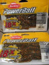 2 Packs Berkley Soft Fishing Power Bait 3.5" Power Tubes / Lucky Penny Color