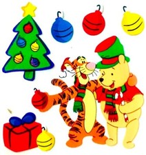 RARE WINNIE THE POOH CHRISTMAS TREE DECORATING Sandylion Stickers - 1 square