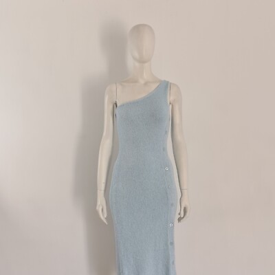 ROTATE By Birger Christensen Blue Dress UK 12 EU 40 ' Yvonne' Knit Midi 