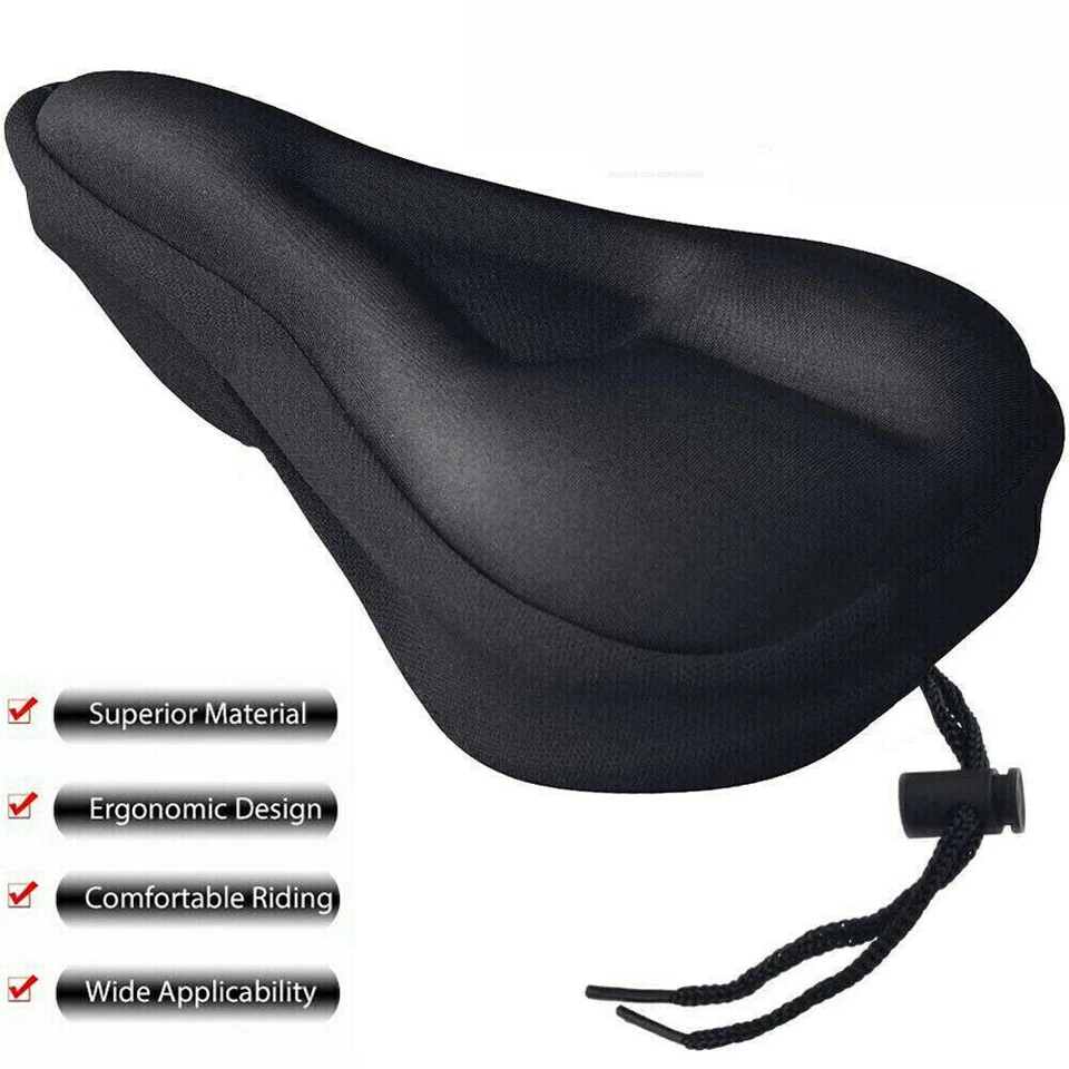 Funda de asiento ancha de bicicleta cojín de gel deportivo suave acolchado para sillín de bicicleta de montaña Foto 2 de 4