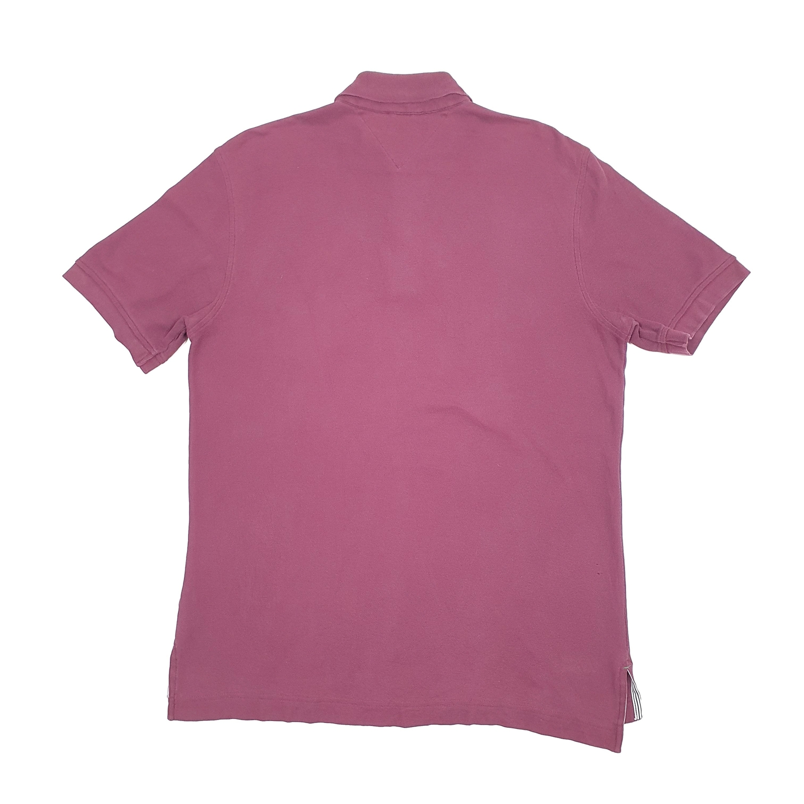 TOMMY HILFIGER Burgundy Polo Shirt Short Sleeve Cotton Mens L image 2