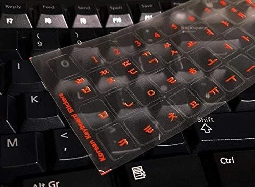Korean Keyboard Sticker for PC, Laptop, Computer Keyboards Hangul Latkey Red - Image 3 of 4