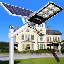 Commercial 5500W LED Solar Street Lights Waterproof Outdoor Dusk to Dawn Lamp US