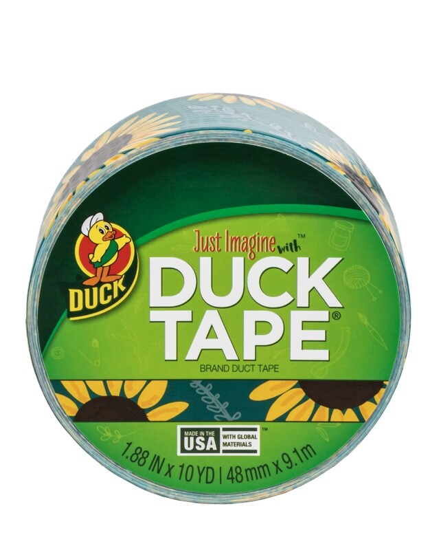 Duck Brand Printed Duct Tape, Sunflowers, 1.88 Inches x 10
