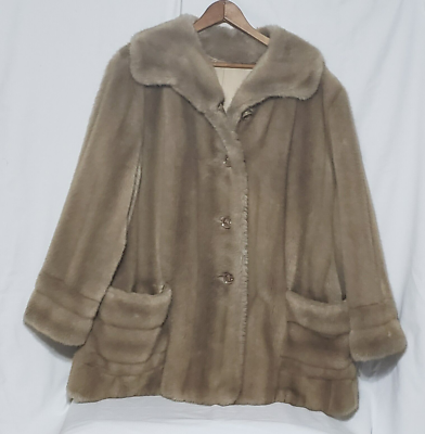Vintage Russell Taylor Mincara Faux Fur Coat UNION MADE | eBay