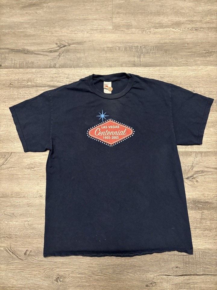 Red Hot Chili Peppers 2005 Tour Las Vegas Navy Blue T Shirt Large Rare