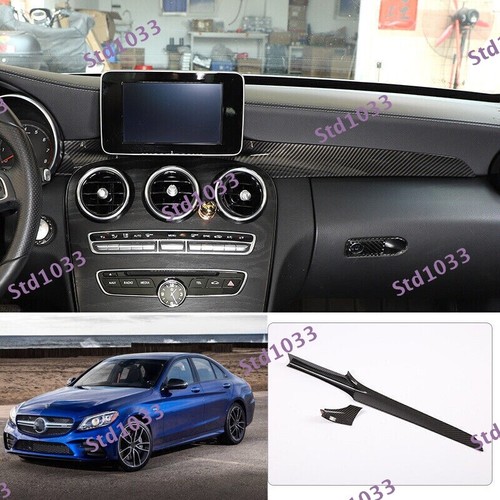 Benz C-Class C300 C43 2015-2021 Carbon Fiber Center Console Dash Strip Trim - Picture 8 of 8