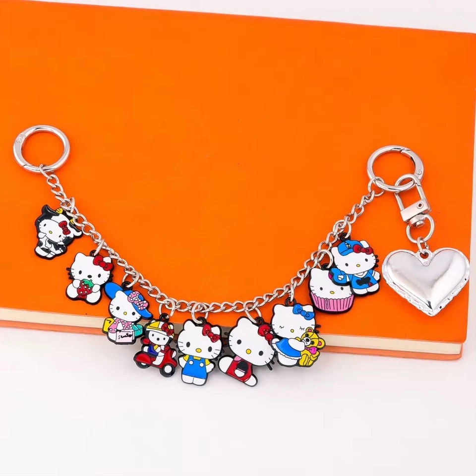 Sanrio Hello Kitty & Kuromi Kawaii y2k Bolso Cartera Dije Cadena Cadenas Lindo Foto 2 de 4