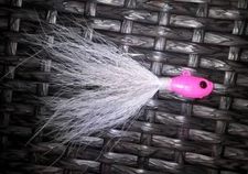 1 Ultra Minnow Bucktail Jig PINK & WHITE  STRIPER Jigs T&A JIGS