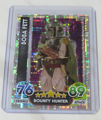 Star Wars Topps Force Attax Rarer Hologram Card Boba Fett Bounty Hunter   