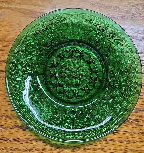 VTG Green Anchor Hocking Depression Glass 1 Saucer Butter Roll Glass Price for 1