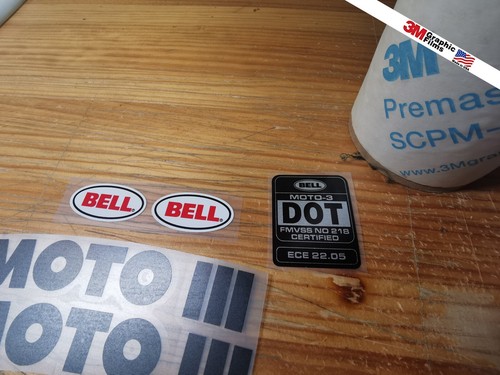 Bell Moto III 3 black helmet decal set vinyl stickers stickers ステッ - Picture 3 of 6
