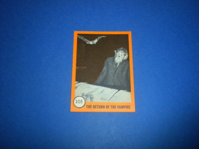 HORROR MONSTERS SERIES card #105 Nu-Cards 1961 U.S.A. orange front green back