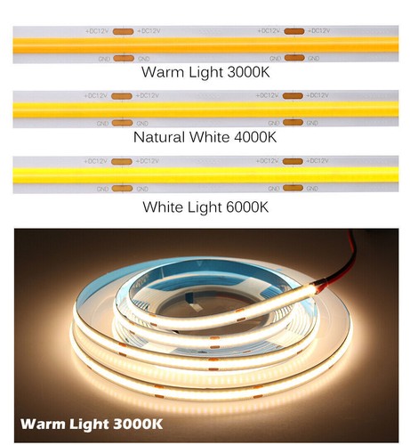 COB LED Strip 12V Touch Switch Kitchen Lamp Dimmable Under Cabinet Closet Light - Picture 9 of 14