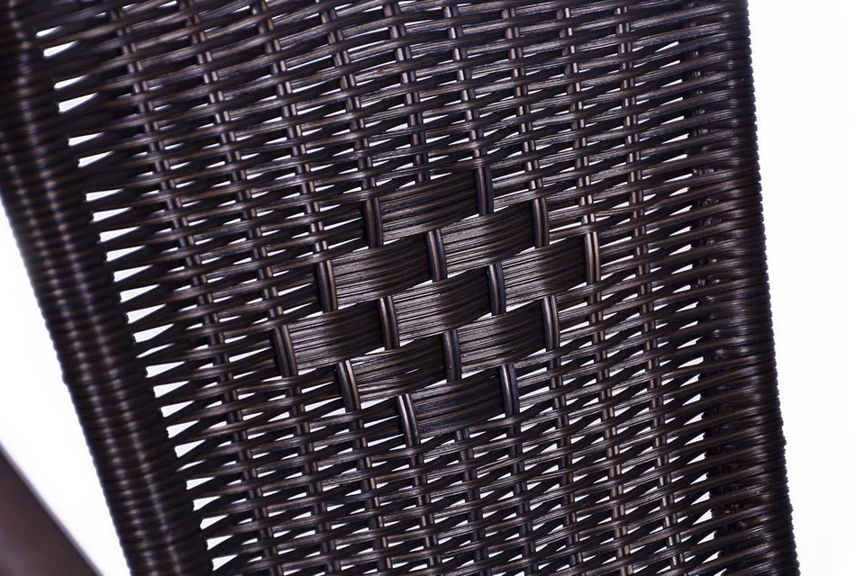 3er SET Bistroset Sitzgruppe Garnitur Gartengarnitur Rattan braun Klapptisch - Bild 4 von 4