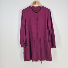 Uniqlo womens dress size M shift purple magenta long sleeve modal blend 071197