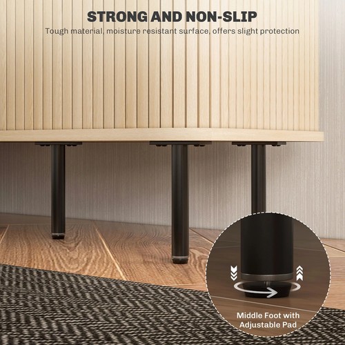 Mueble con soporte de TV para TV de hasta 55 pulgadas, unidad de TV con estantes de almacenamiento y armario - Imagen 7 de 12