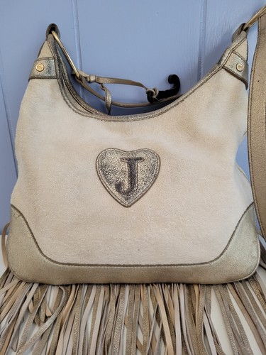 RARE Vintage Juicy Couture Embroidered Flowers Fringe Crossbody Bag - Picture 8 of 15