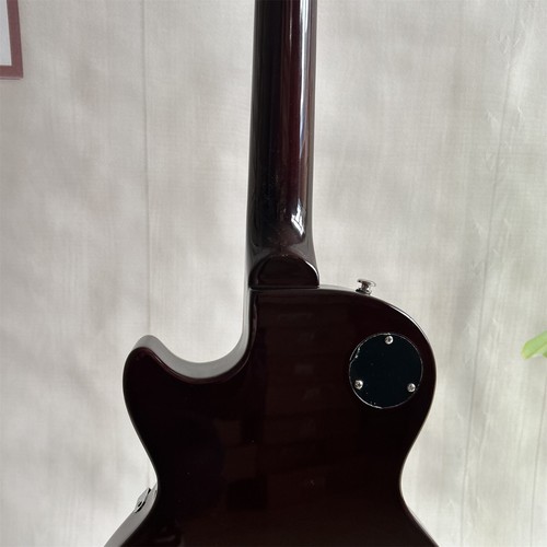 Guitarra Eléctrica LP Personalizada Ráfaga Ahumada Cromo Herrajes 6 Cuerdas Incrustación Cuadrada - Imagen 11 de 13