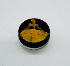 Vintage Miniature Glass Pill Bottle Jar w Metal Screw Top Lid Cosmetics Makeup