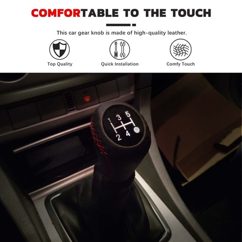 For Honda Accord Leather Manual Car 5 Speed Gear Stick Shifter Shift Knob Lever - Foto 7 di 16