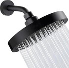 6 Inch Black Shower Head High Pressure Rain Luxury Modern Bathroom Showerhead