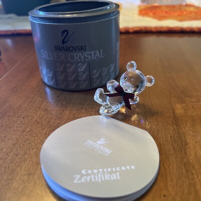 Swarovski Crystal Figurine - Kris Bear - Reclining with Bow 174957