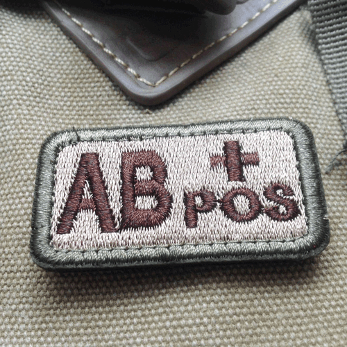 USA Military Blood Type AB+ Positive Tactical Army Hook Embroidered Patch - Picture 1 of 4