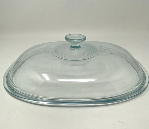 Pyrex Replacement Lid Oval Glass F 14 C For Casserole Dish Clear Blue - Afbeelding 1 van 16