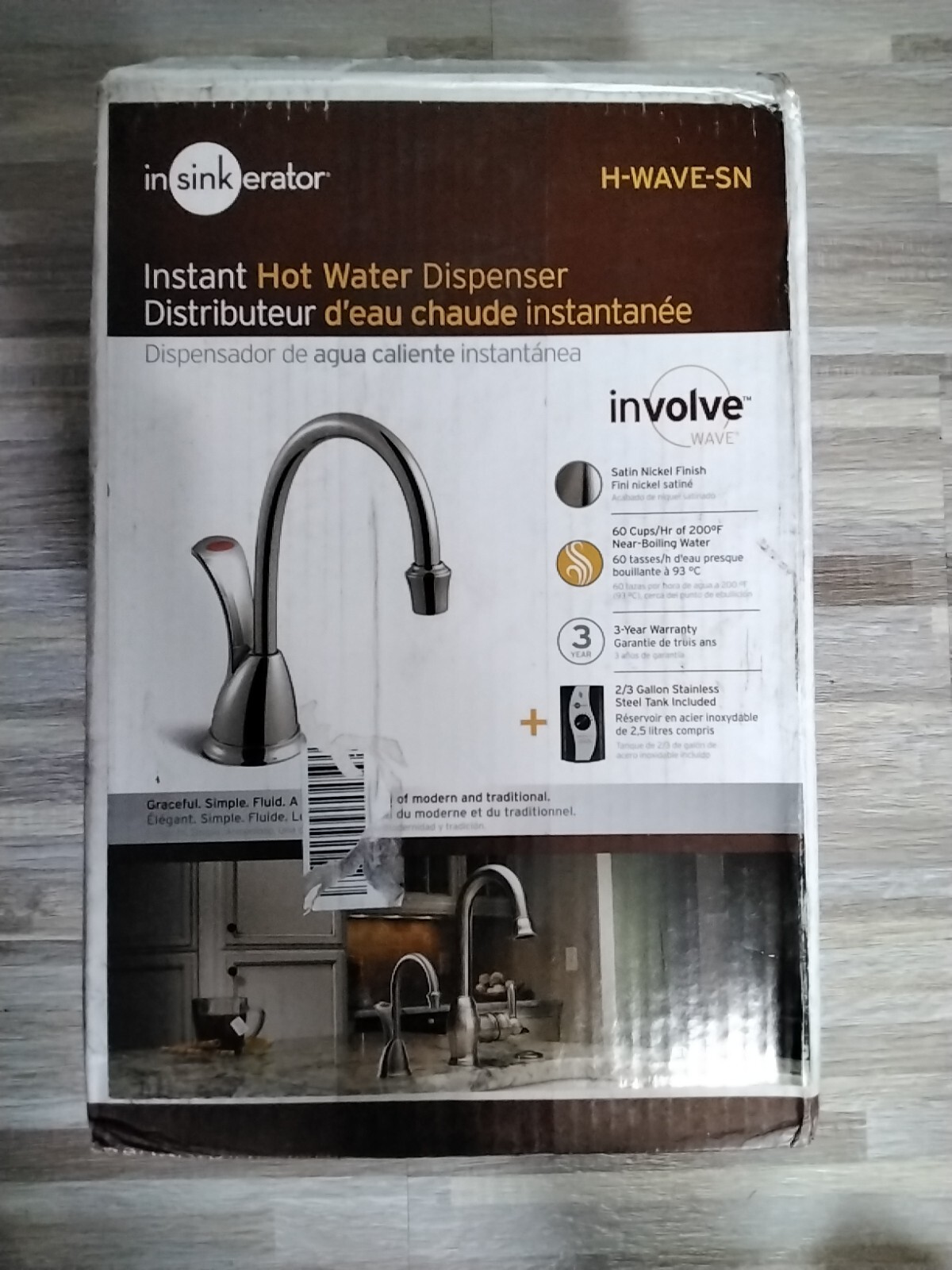 InSinkErator HWaveSN Instant Hot Water Dispenser System, SATIN NICKEL