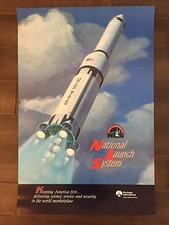Affiche avion système national de lancement brillant EN COULEUR - vers 1990