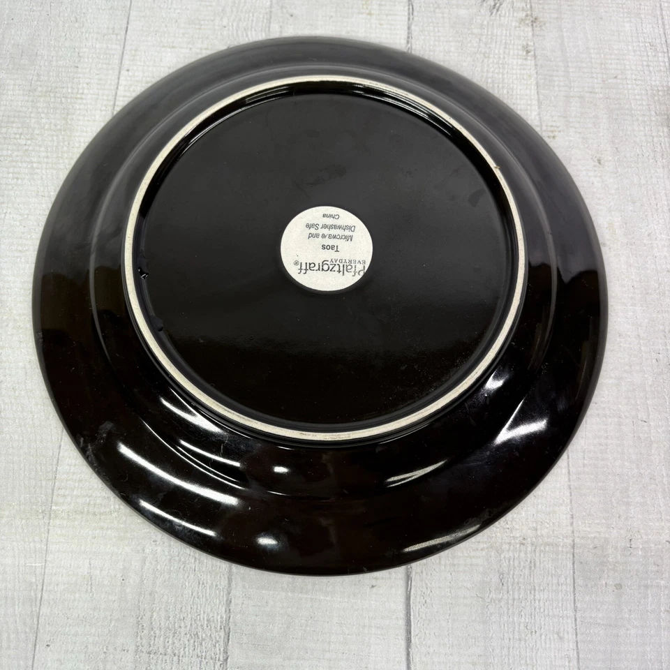 Pfaltzgraff TAOS Gray Red Tan Block Cream Center Earthenware Dinner Plates Set 3 - Image 3 of 4