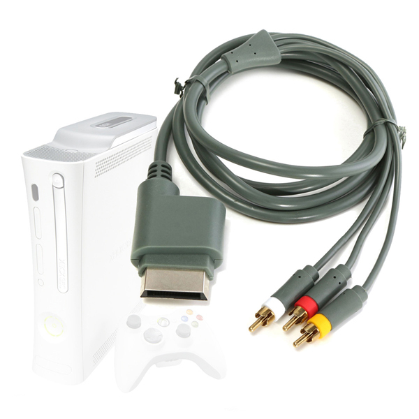 Xbox 360 Standard Composite AV Cable 6ft Gold Plated Audio Video