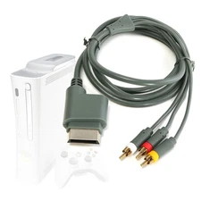Xbox 360 Standard Composite AV Cable 6ft Gold Plated Audio Video Cord -US Seller