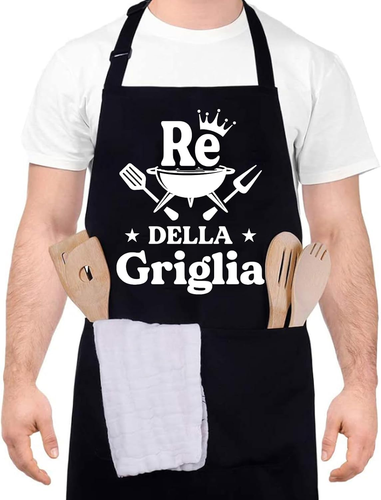 Grembiule Barbecue Uomo Re Della Griglia Grembiule Cucina Divertenti Con 2 Tasch