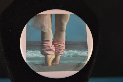 BALLET BUTTON  Ballerina Dance Shoes  pin pinback  2 1/4''  badge NEW! Big! ocean