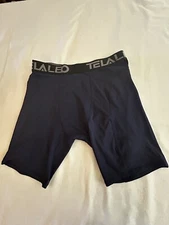 Telaleo Mens Dark Blue Compression Shorts Size Large