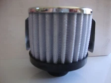 CHROME WASHABLE VALVE COVER BREATHER WITH HOOD PUSH IN STYLE 1 1/4" HOLE #9516