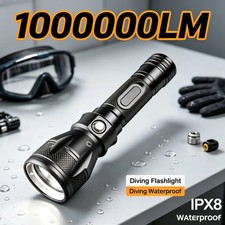 LED Underwater Diving Flashlight White Bright Light Torch for Outdoor Adventure