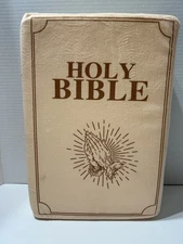 Holy Bible Pillow Book Plush Toy Opens to Reveal Bible Verses 