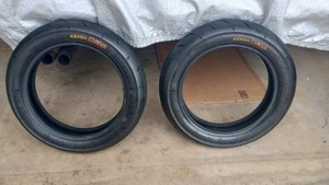 Pair of 12 inch Kenda Curve supermoto tires and tubes - size 90/90-12