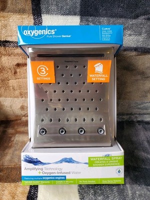 Oxygenics Curve 43588 Brushed Nickel Oxygen Infused 3 Spray Rain Shower Head