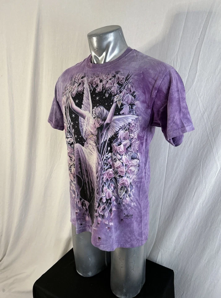 Camiseta Vintage Azul Líquido Estilo Y2K Ángel Moribundo Talla M Tie Dye Banda Estilo Camiseta Foto 4 de 4