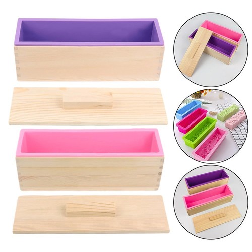 Functional Silicone Soap Making Kit with Rectangular Wooden Storage Box - Picture 4 of 30